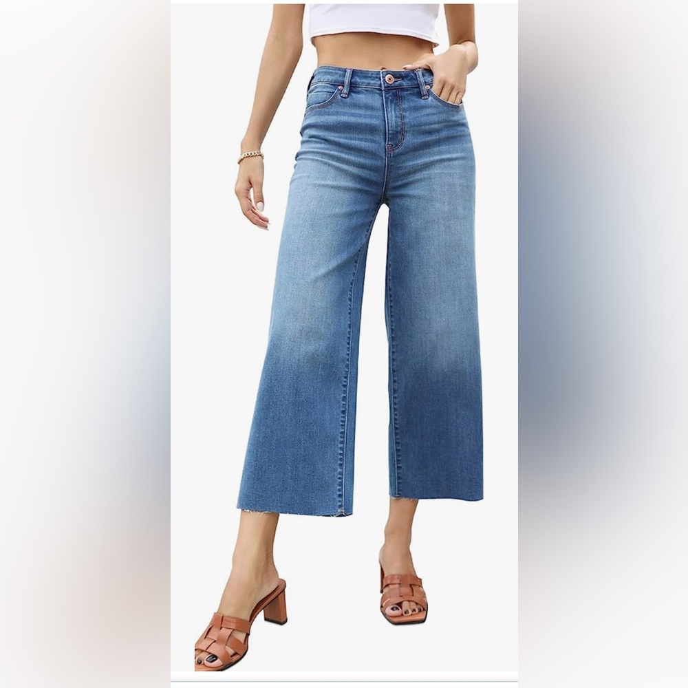 High-waisted Wide Leg Boyfriend Jeans